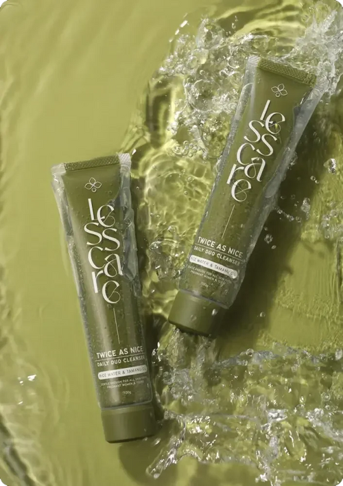 Lesscare Twice As Nice daily cleanser tube | Pregnancy-safe skincare