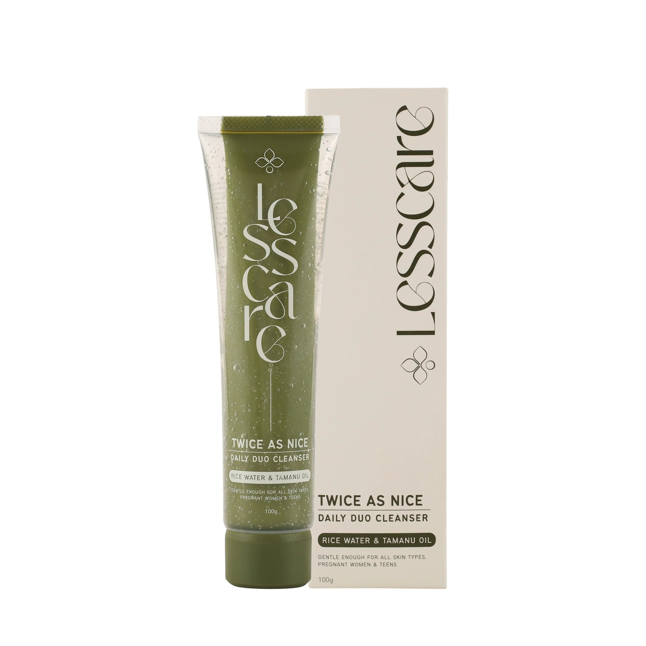 Daily duo cleanser with rice water and tamanu oil