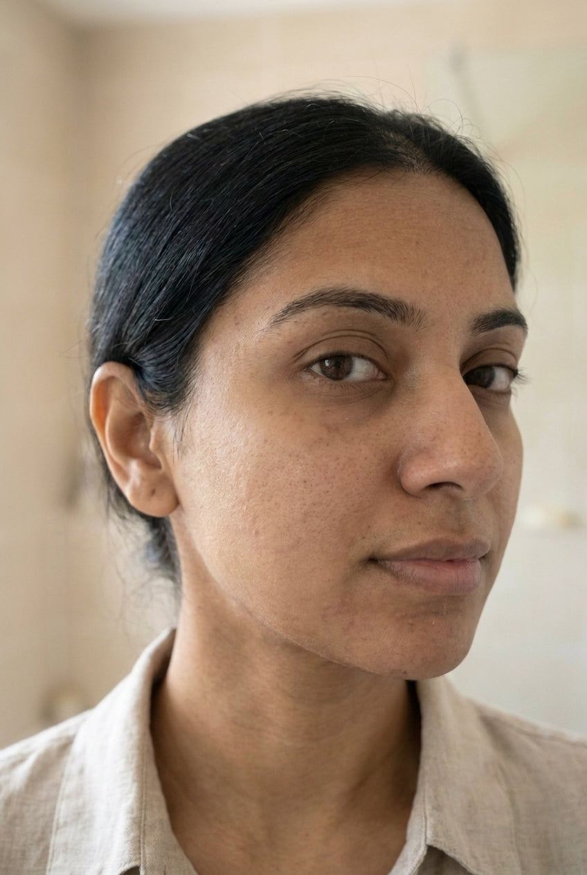 Skin before using a simple cleansing routine